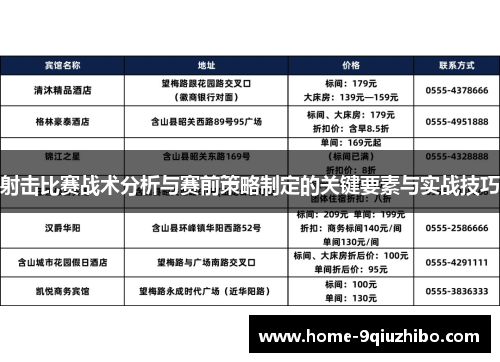 射击比赛战术分析与赛前策略制定的关键要素与实战技巧